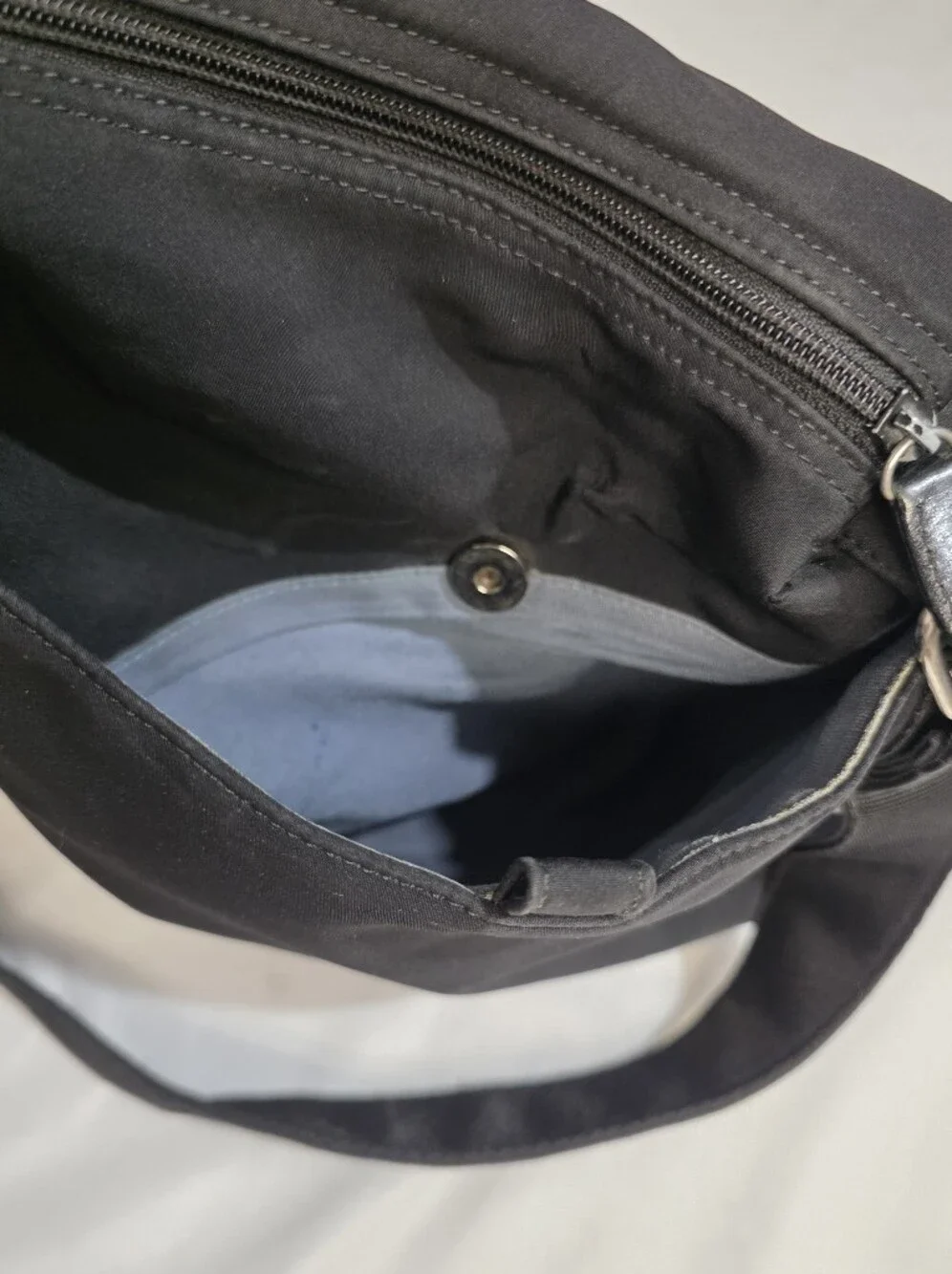 HOBO International Black Messenger Crossbody Nylon Canvas Bag